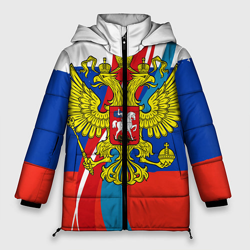 Женская зимняя куртка Герб России / 3D-Черный – фото 1