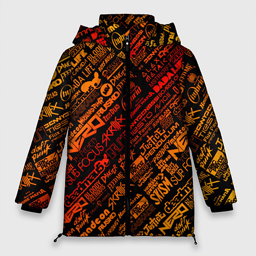 Женская зимняя куртка Музыкальные бренды / 3D-Черный – фото 1