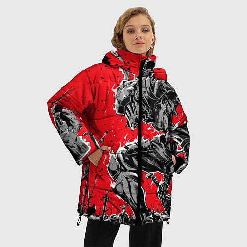 Женская зимняя куртка УБИЙЦА ГОБЛИНОВ / 3D-Светло-серый – фото 3