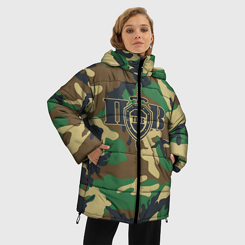 Женская зимняя куртка Пограничные Войска камуфляж / 3D-Светло-серый – фото 3