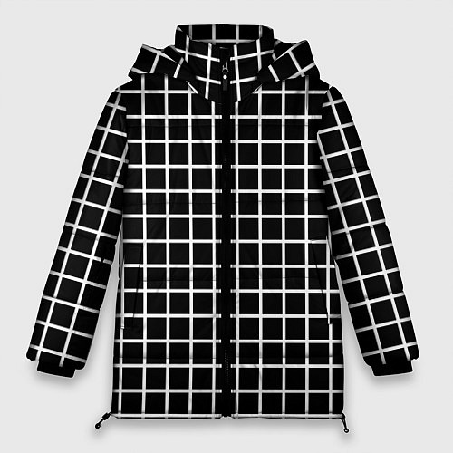 Женская зимняя куртка Клечатая / 3D-Черный – фото 1