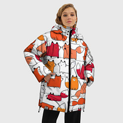 Куртка зимняя женская Милые лисы, цвет: 3D-черный — фото 2