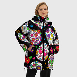 Куртка зимняя женская Шальные черепа, цвет: 3D-черный — фото 2