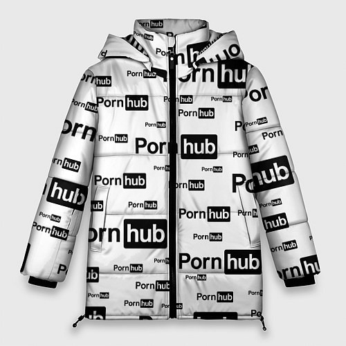 Женская зимняя куртка PornHub / 3D-Черный – фото 1