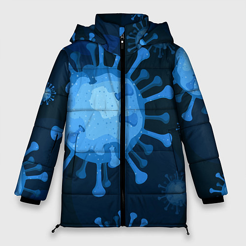 Женская зимняя куртка Сorona virus infection / 3D-Черный – фото 1