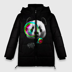 Куртка зимняя женская Панда и мыльный пузырь, цвет: 3D-светло-серый