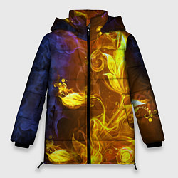 Куртка зимняя женская Огненный цветок, цвет: 3D-черный