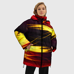 Куртка зимняя женская Языки Пламени, цвет: 3D-черный — фото 2