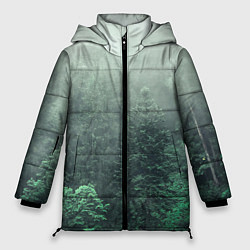 Куртка зимняя женская Туманный лес, цвет: 3D-черный