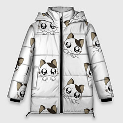 Куртка зимняя женская Котята, цвет: 3D-черный