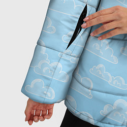 Куртка зимняя женская Очень светлые голубые облака, цвет: 3D-светло-серый — фото 2