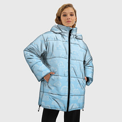 Куртка зимняя женская Очень светлые голубые облака, цвет: 3D-красный — фото 2