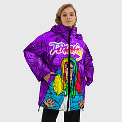 Куртка зимняя женская Такеши 6ix9ine, цвет: 3D-черный — фото 2