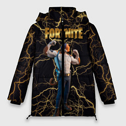 Куртка зимняя женская Meowcles Fortnite 2, цвет: 3D-черный