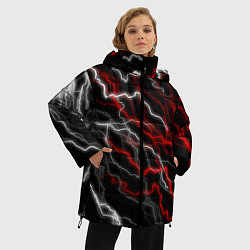 Куртка зимняя женская МОЛНИЯ, цвет: 3D-черный — фото 2