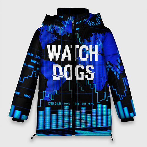 Женская зимняя куртка Watch Dogs / 3D-Черный – фото 1