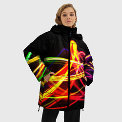 Куртка зимняя женская АБСТРАКТНЫЕ ЛУЧИ, цвет: 3D-красный — фото 2