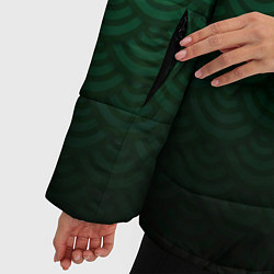 Куртка зимняя женская Узор зеленая чешуя дракон, цвет: 3D-светло-серый — фото 2