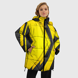 Куртка зимняя женская СПОРТИВНАЯ ГЕОМЕТРИЯ, цвет: 3D-черный — фото 2