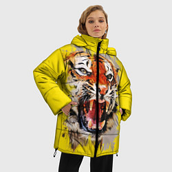 Куртка зимняя женская Оскал тигра, цвет: 3D-черный — фото 2