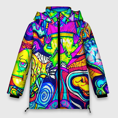 Женская зимняя куртка КИСЛОТНЫЕ РИСУНОК / 3D-Черный – фото 1
