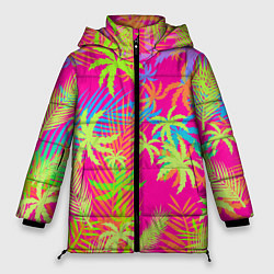 Куртка зимняя женская ПАЛЬМЫ ТРОПИКИ, цвет: 3D-черный