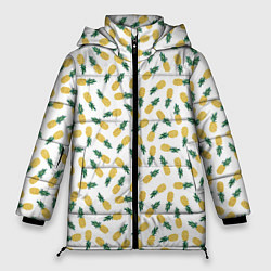 Куртка зимняя женская Ананасы, цвет: 3D-светло-серый
