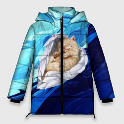 Куртка зимняя женская Котик Ангелочек, цвет: 3D-красный
