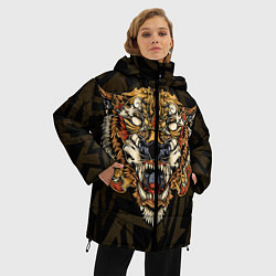 Куртка зимняя женская Тигровый стимпанк Tiger, цвет: 3D-светло-серый — фото 2