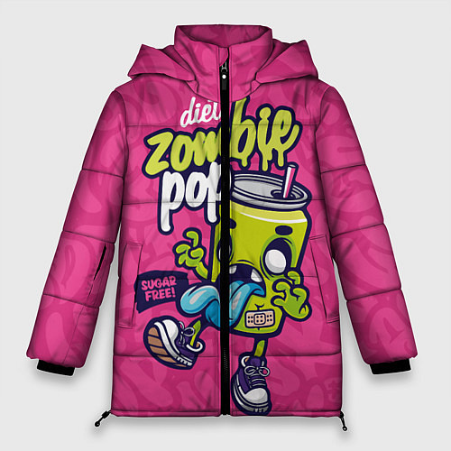 Женская зимняя куртка Зомби диета граффити / 3D-Черный – фото 1