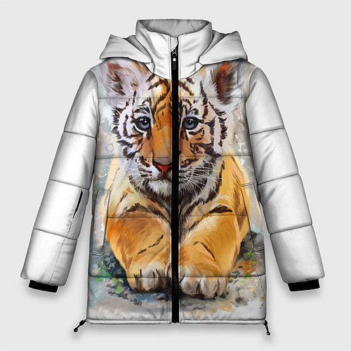 Женская зимняя куртка Tiger Art / 3D-Красный – фото 1