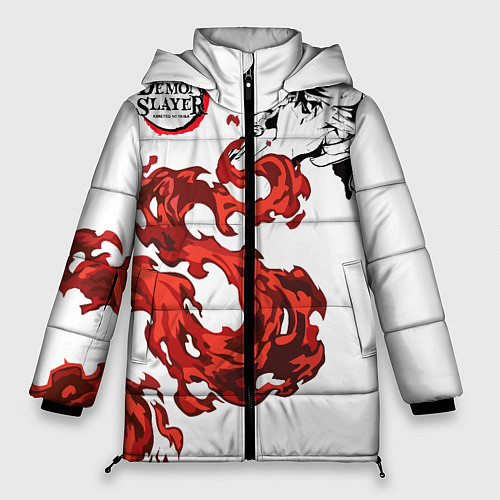 Женская зимняя куртка Клинок, рассекающий демонов / 3D-Черный – фото 1