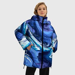 Куртка зимняя женская Абстрактные волны, цвет: 3D-черный — фото 2
