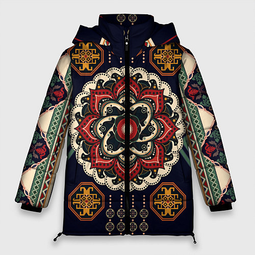 Женская зимняя куртка Восточные узоры / 3D-Красный – фото 1