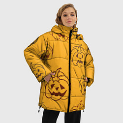 Куртка зимняя женская Тыквы, цвет: 3D-черный — фото 2