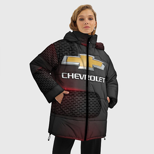 Женская зимняя куртка CHEVROLET / 3D-Светло-серый – фото 3