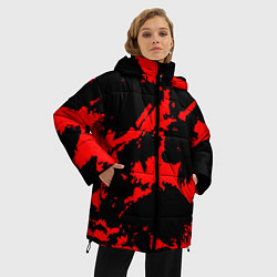 Куртка зимняя женская Красный на черном, цвет: 3D-черный — фото 2
