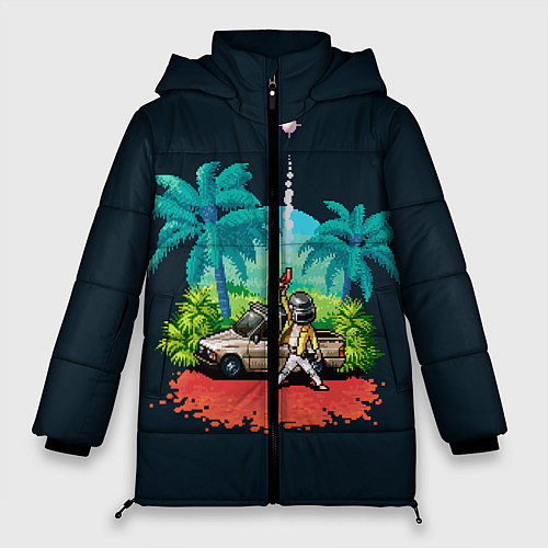 Женская зимняя куртка PUBG Pixel / 3D-Черный – фото 1
