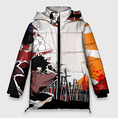 Женская зимняя куртка Афросамурай аниме / 3D-Черный – фото 1