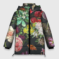 Куртка зимняя женская Цветы, цвет: 3D-красный