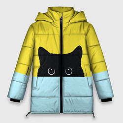 Куртка зимняя женская Кот в засаде, цвет: 3D-черный