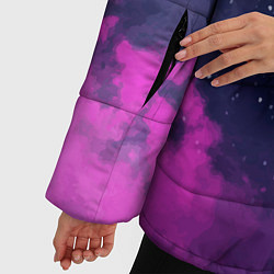 Куртка зимняя женская Ламы фортнайт в космосе, цвет: 3D-черный — фото 2