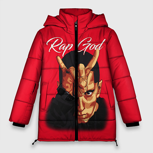 Женская зимняя куртка EMINEM RAP GOD / 3D-Черный – фото 1