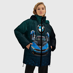 Куртка зимняя женская BMW i8 Turbo тюнинговая, цвет: 3D-черный — фото 2