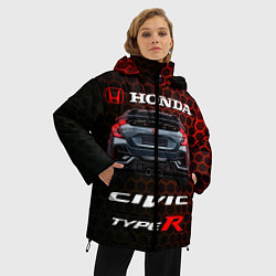 Куртка зимняя женская Honda Civic Type R, цвет: 3D-черный — фото 2