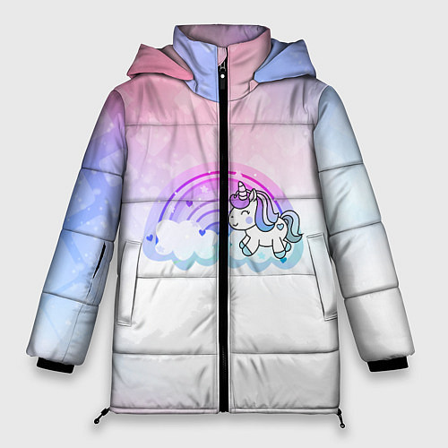 Женская зимняя куртка Единорог / 3D-Черный – фото 1