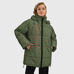 Куртка зимняя женская Зеленые круги, цвет: 3D-черный — фото 2