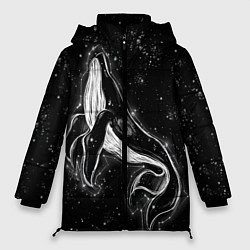 Куртка зимняя женская Космический Кит, цвет: 3D-черный