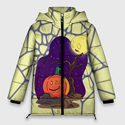 Куртка зимняя женская Halloween Мозайка, цвет: 3D-черный