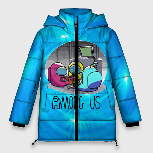 Женская зимняя куртка Among Us карты / 3D-Черный – фото 1